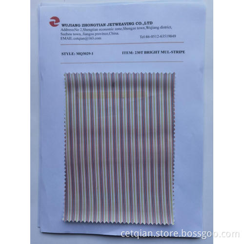 230T BRIGHT MUL-STRIPE TAFFETA PRINTING